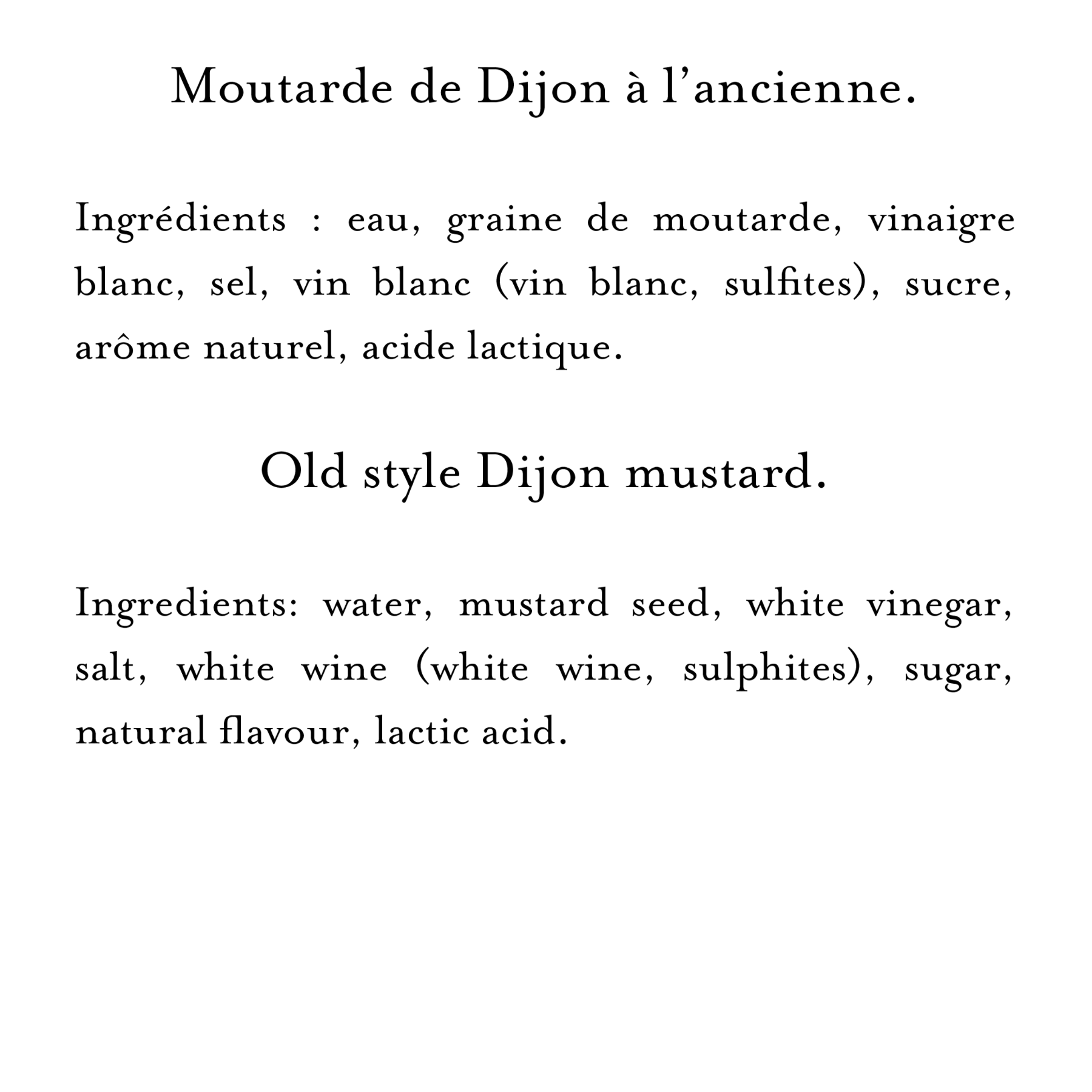 Moutarde de Dijon originale 500 ml - Moutarde