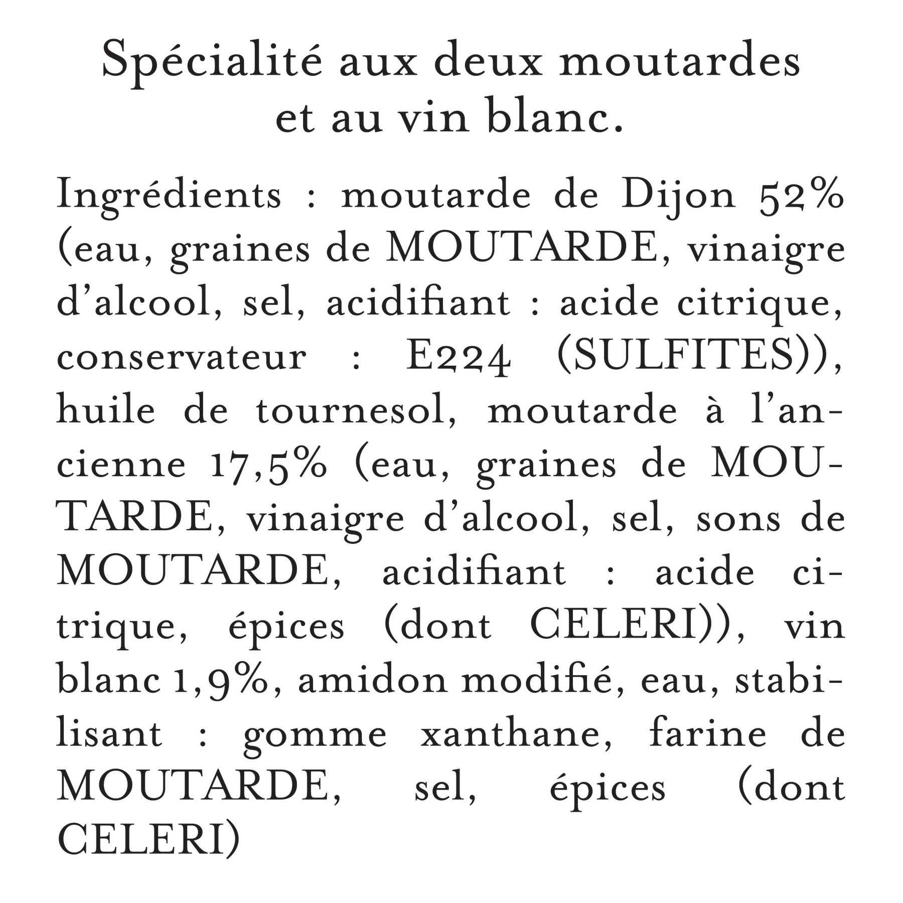 Maille - Fins Gourmets l’Originale spécialité aux deux moutardes et au vin blanc verrine 155 g, description