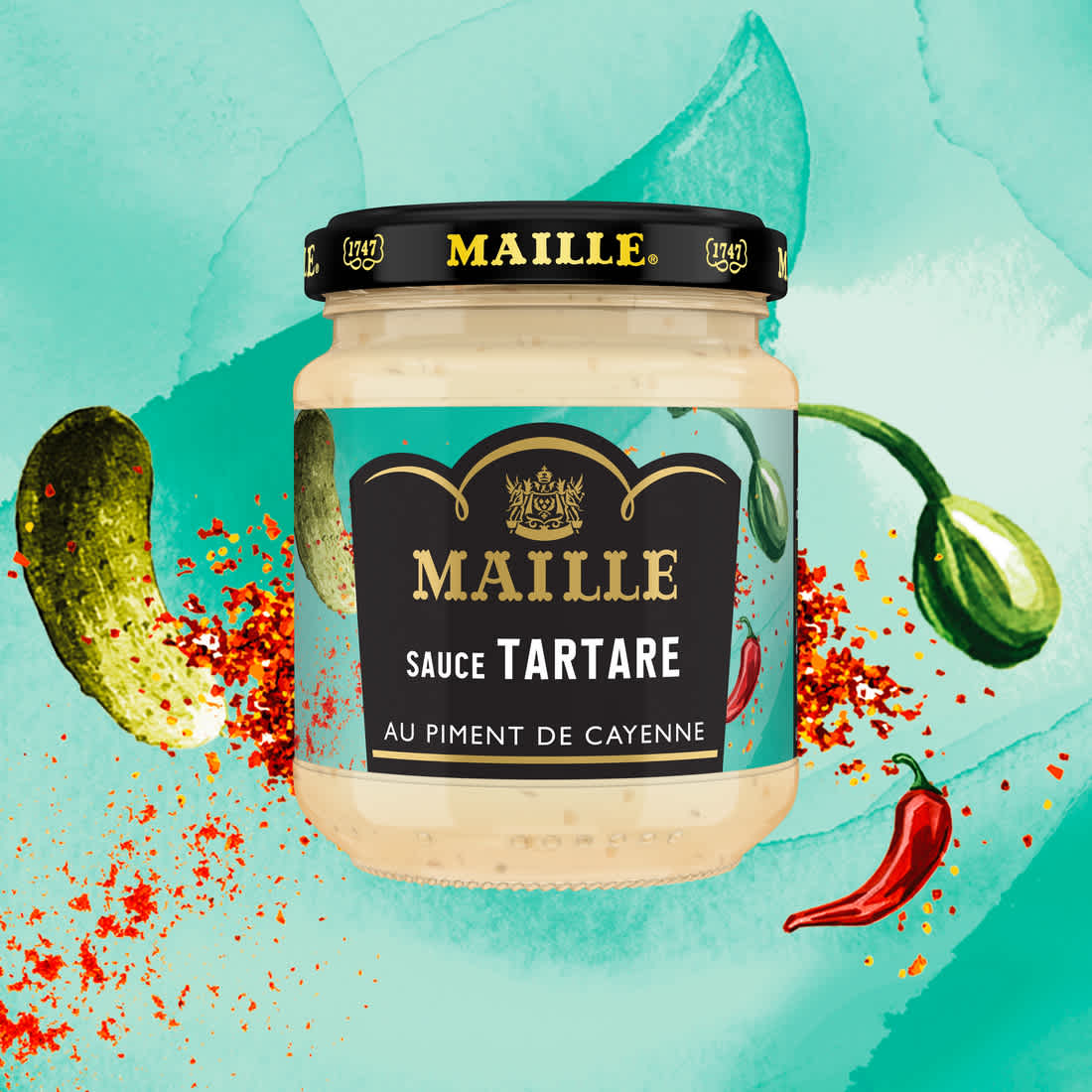 Maille Sauce Tartare, Piment de Cayenne, 185g
