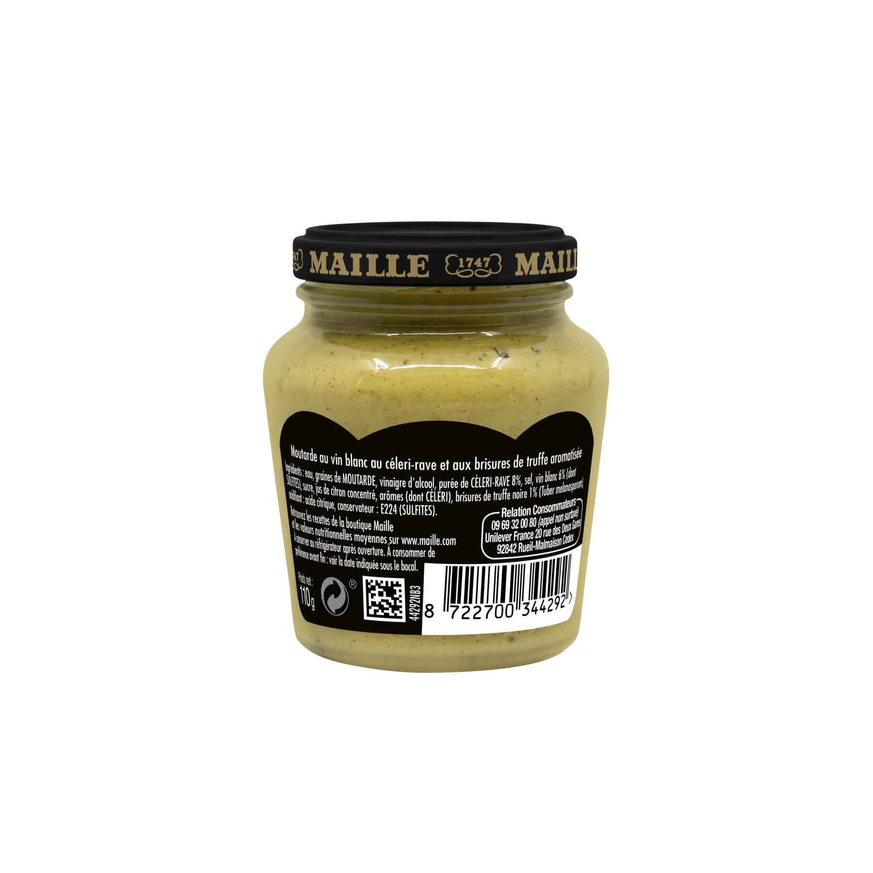Maille - Moutarde au vin blanc, celeri-rave et brisures de truffe, 110 g, ARRIERE
