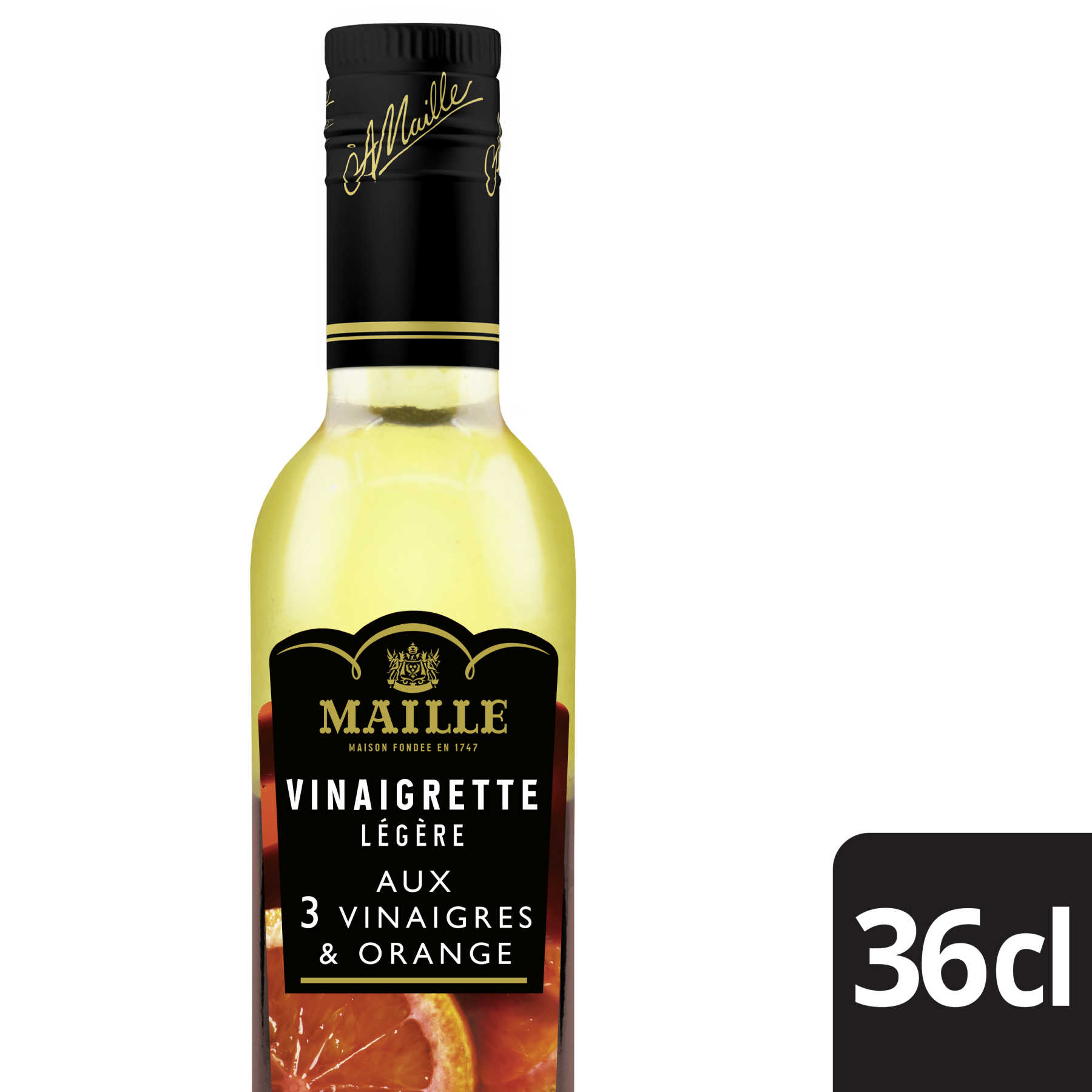 Maille - Vinaigrette Légère aux 3 Vinaigres Pointe d'Orange 36 cl