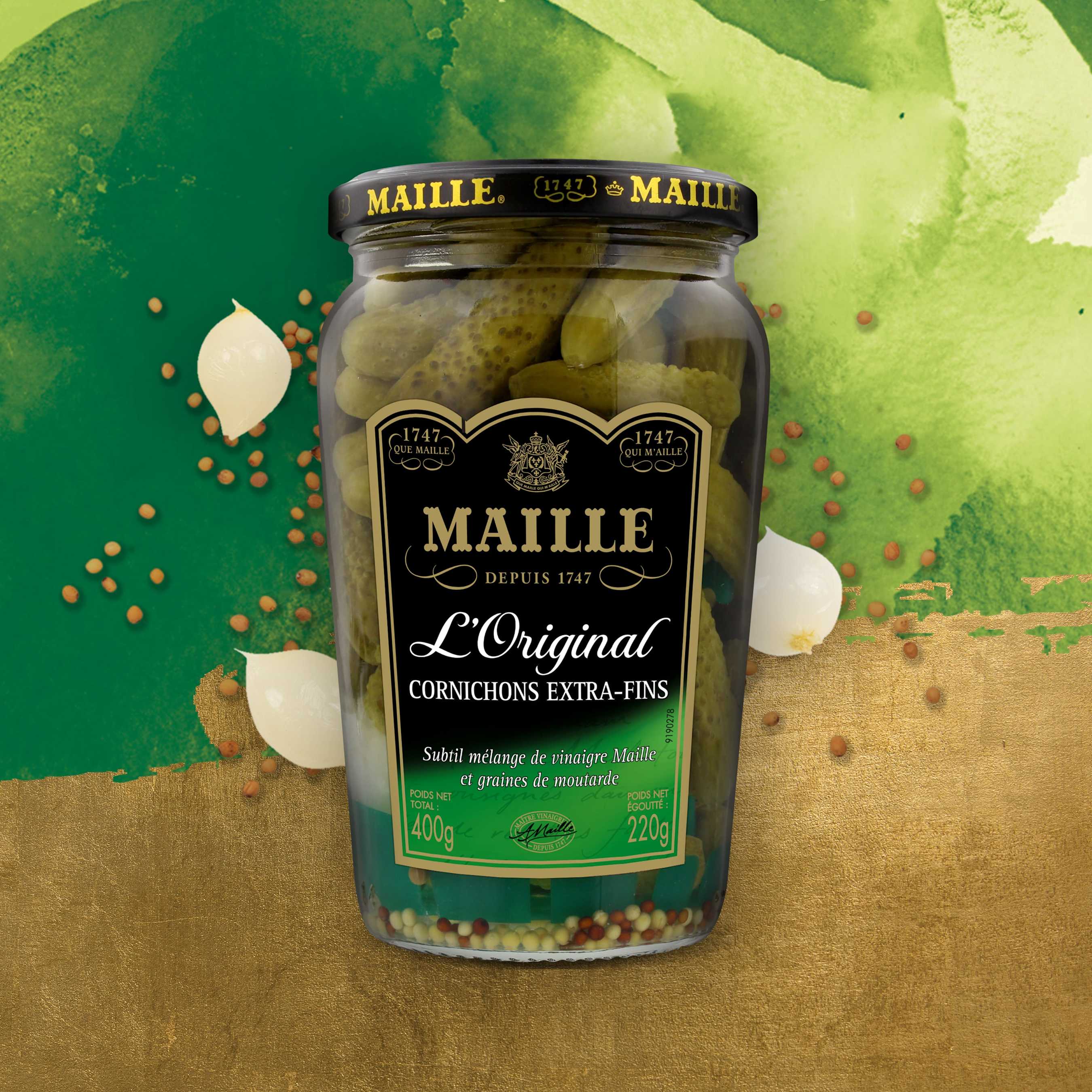 Maille Cornichons ExtraFins L'Original Bocal 220 g