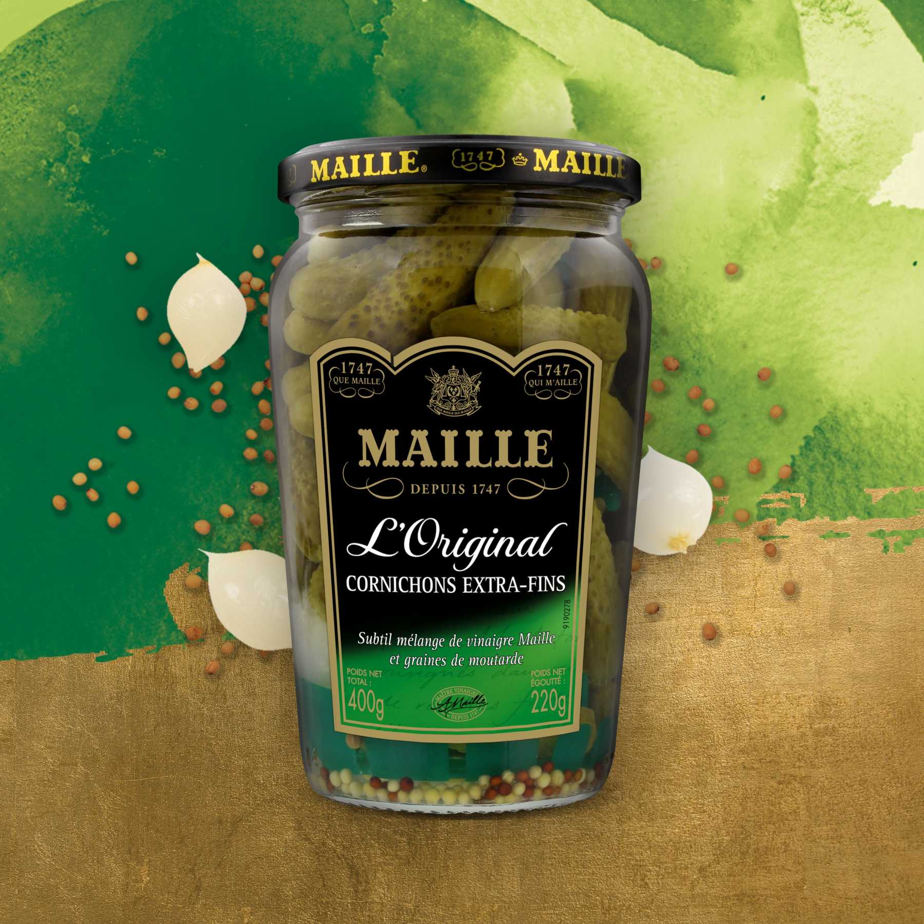 Maille - Cornichons Extra-Fins L'Original Bocal 220 g, new visual