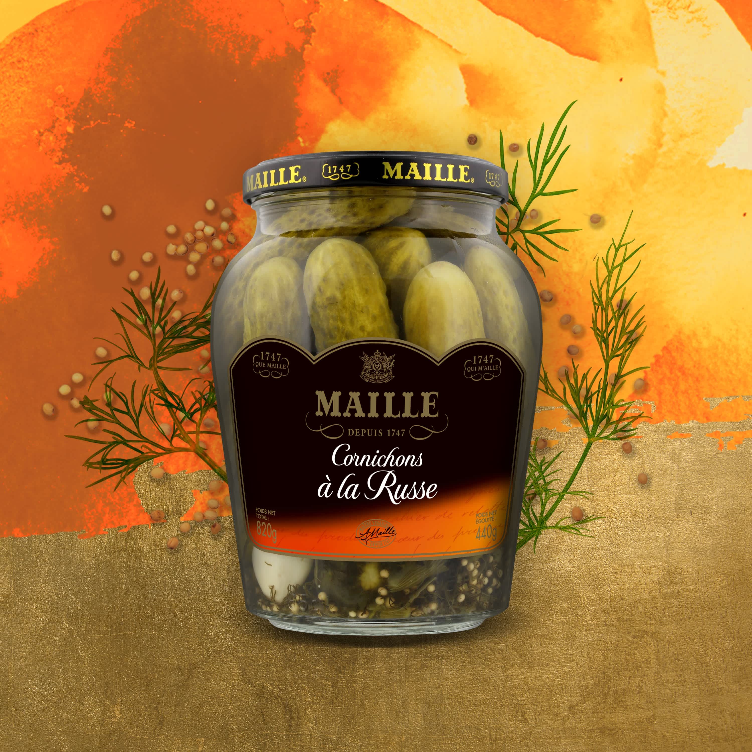 Maille Cornichons à la Russe Bocal 440 g