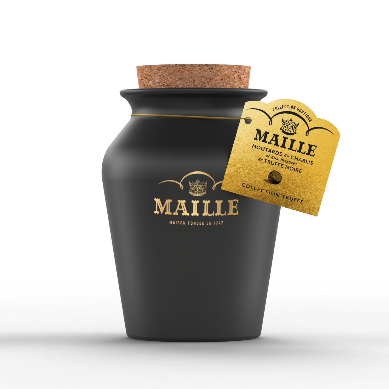 -8096 Maille 3D POT GRE NOIR COLLECTION TRUFFE MOUTARDE AU CHABLIS