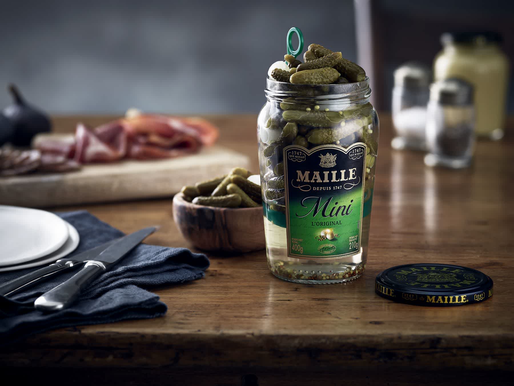 Maille - Mini Cornichons Petits Croquants Bocal 210 g, recipe