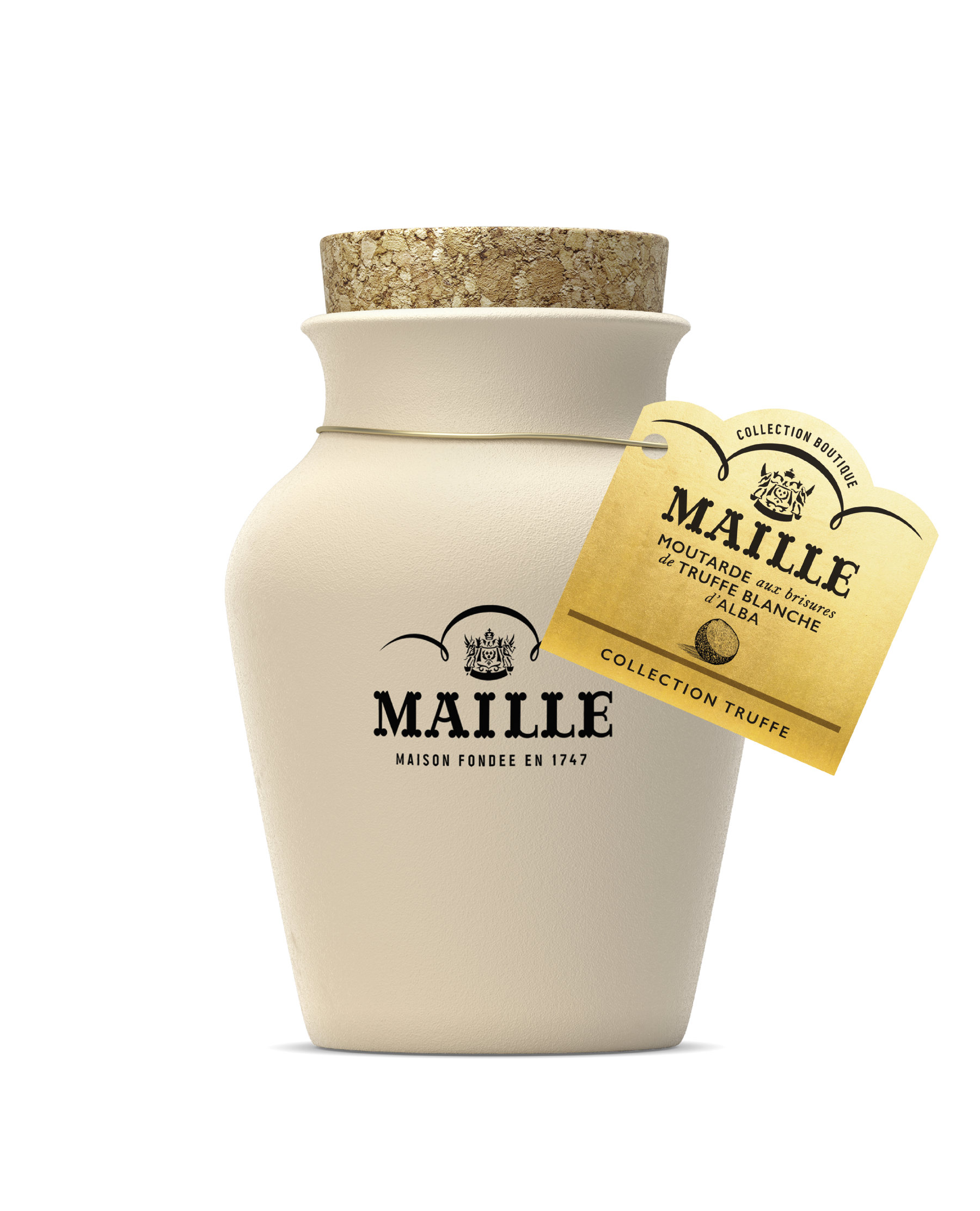 Maille - Moutarde aux brisures de truffe blanche d'Alba servie à la pompe
