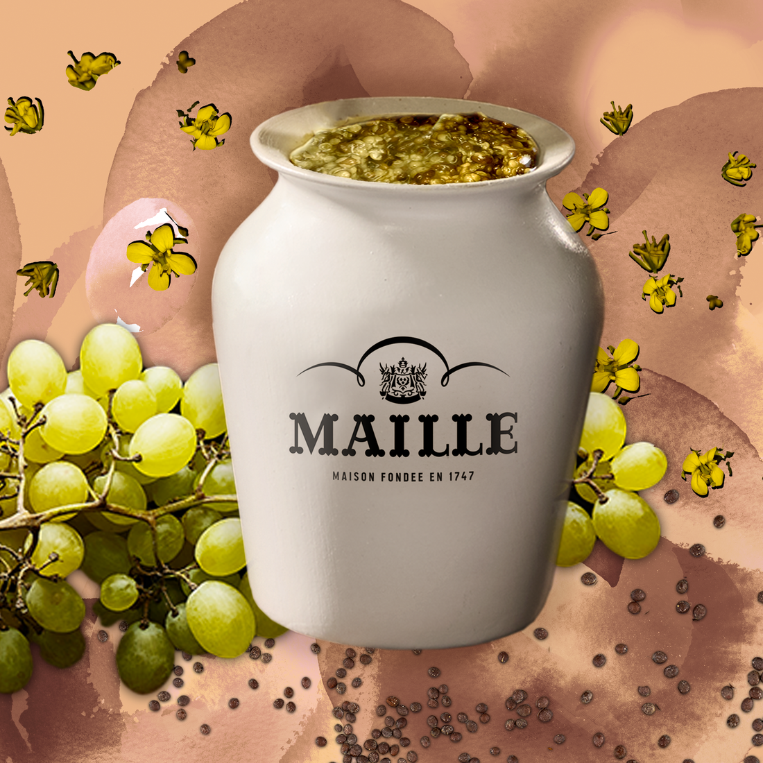Maille - Moutarde a l'Ancienne au chardonnay de bourgogne servie a la pompe, new visual