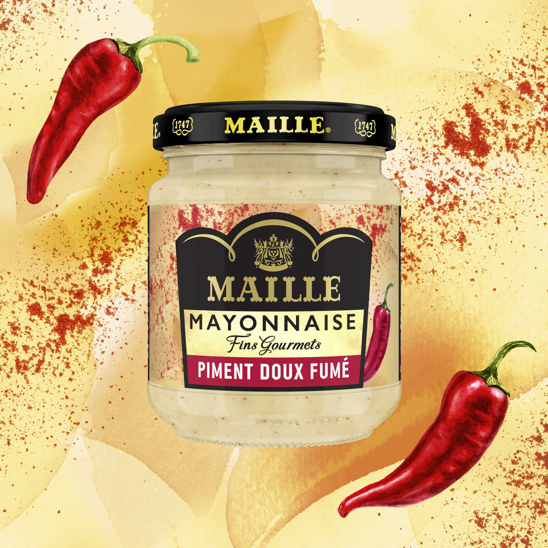 MAILLE Mayonnaise Fins Gourmets Piment KV Colorful