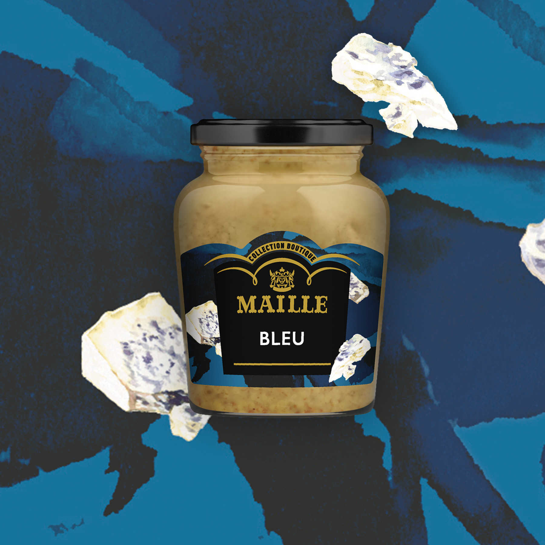 MAILLE MOUTARDE AU VIN BLANC, BLEU, 108 G