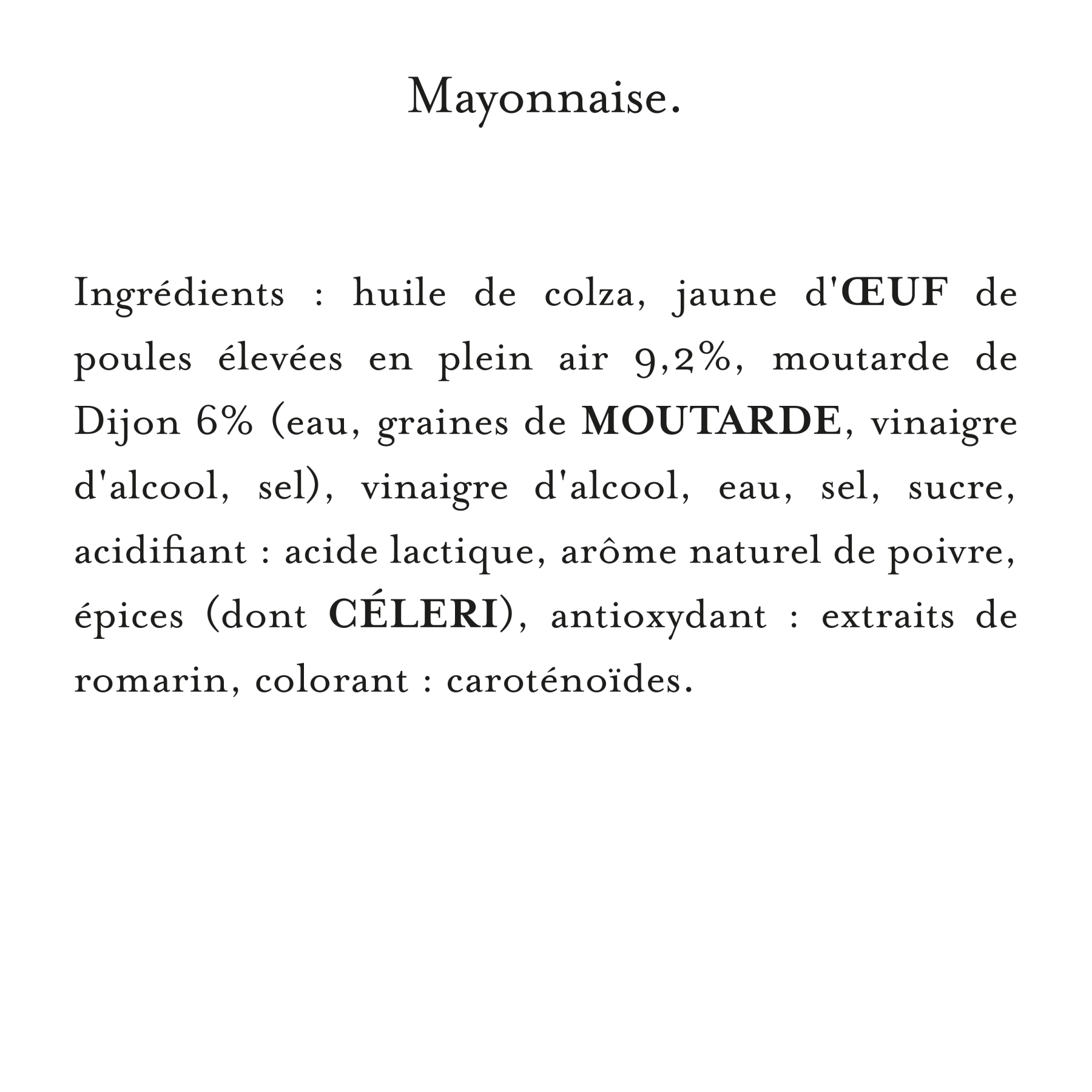 MAILLE MAYONNAISE Fine À LA MOUTARDE DE 