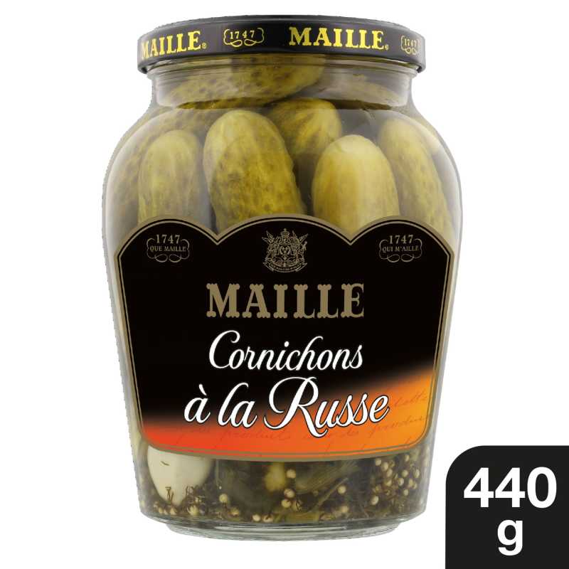Maille Maille Cornichons a la Russe Bocal 440g 1