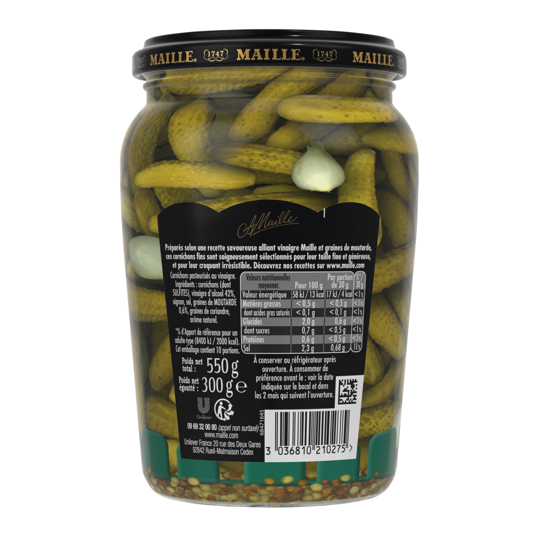 Maille Cornichons Fins Bocal 300 g