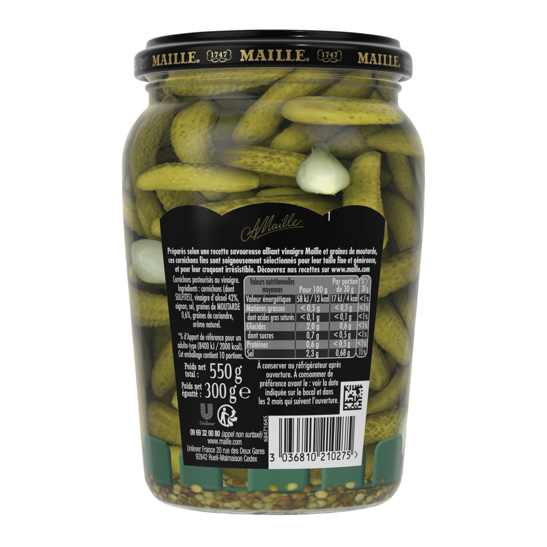 Maille - Cornichons Fins Bocal 300 g, backend