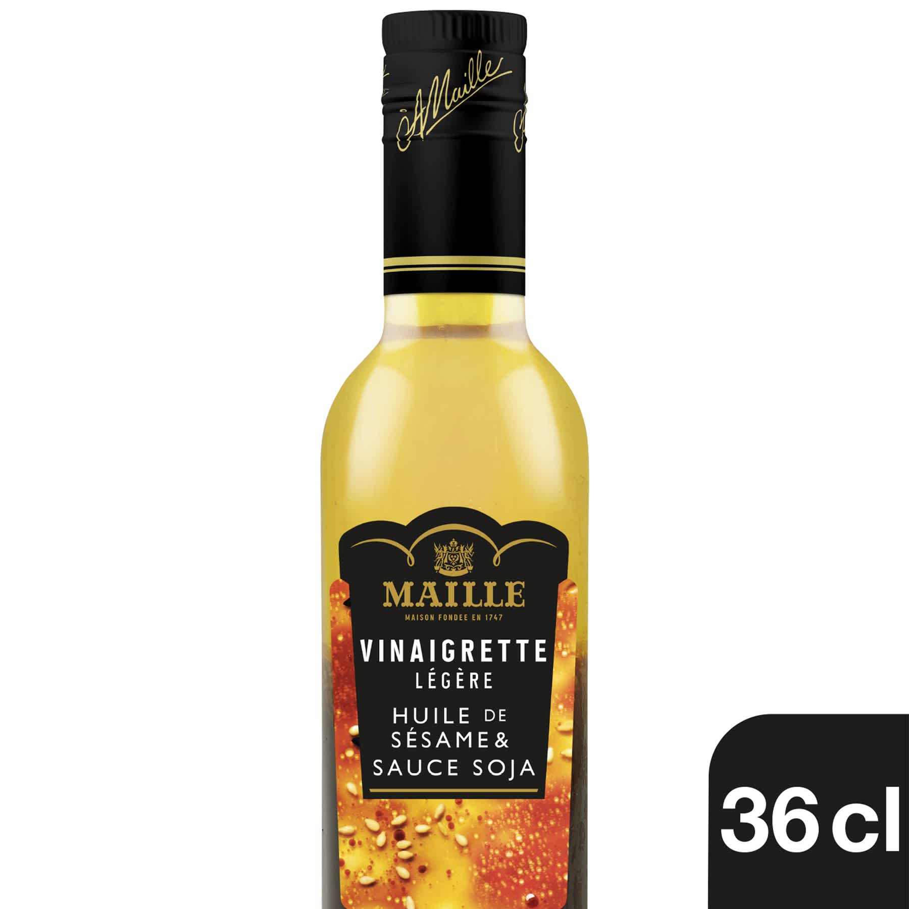 Maille - Vinaigrette huile de sesame & sauce soja graines de sesame torrefiees, 360 ml