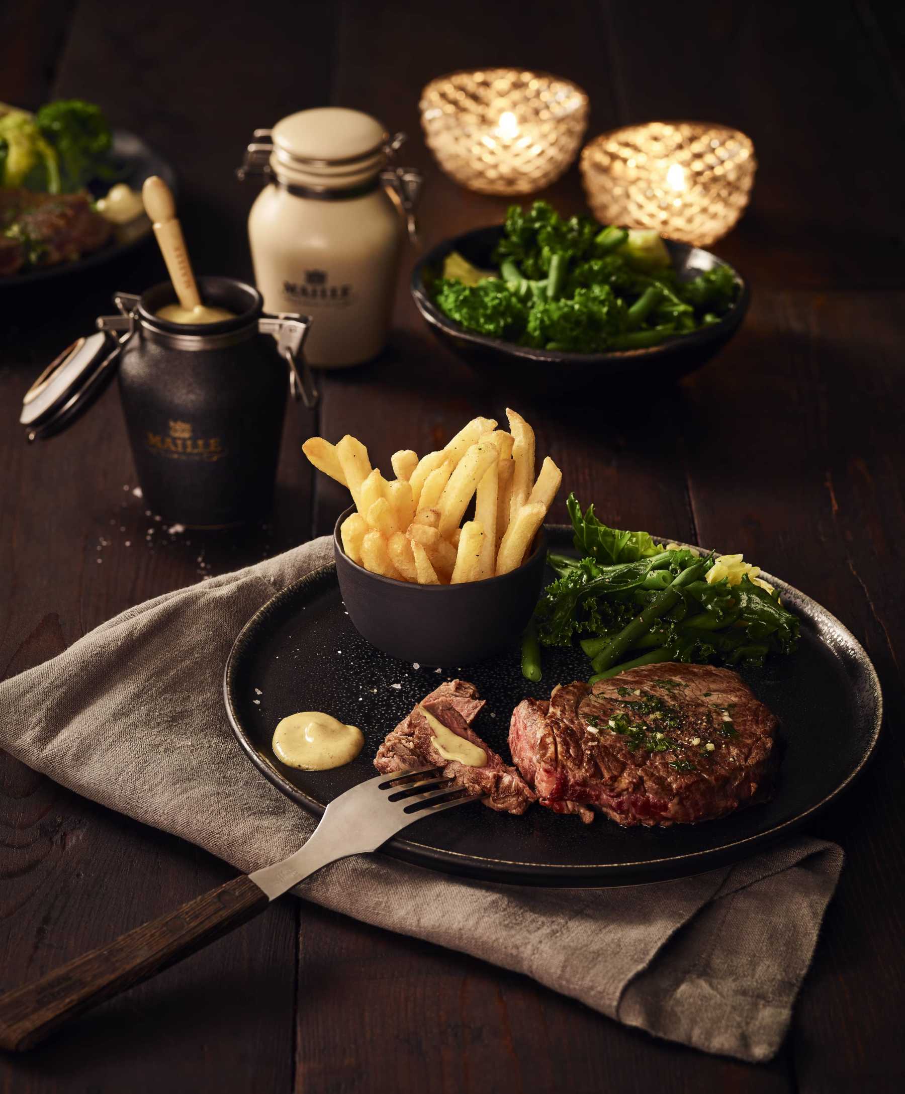 Filets de bœuf à la moutarde de Dijon Maille L’Originale gourmet