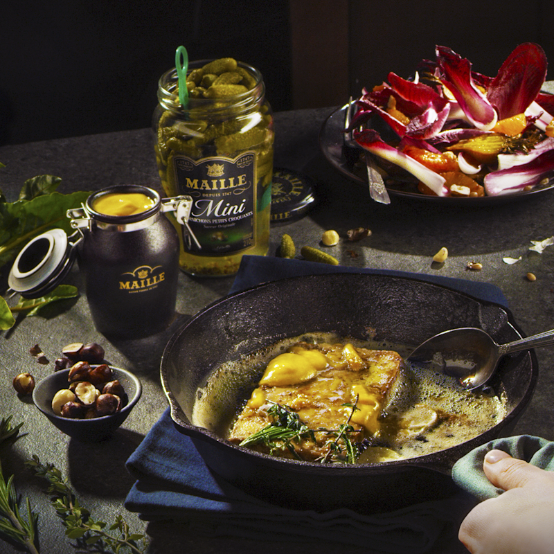 Tofu steak with red chicory and blood orange salad image