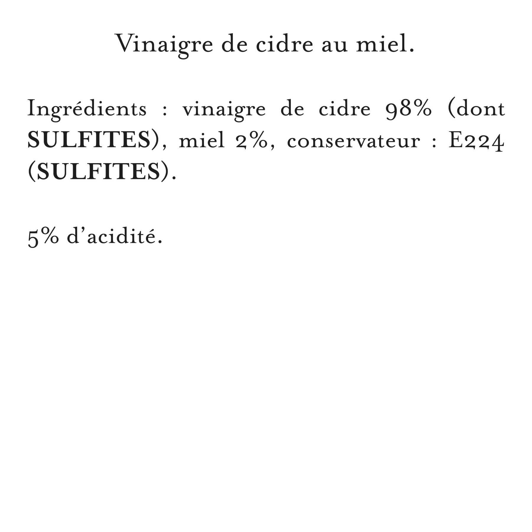 Maille - Vinaigre de cidre au miel, 250 ml, recipe, liste d'ingrédients