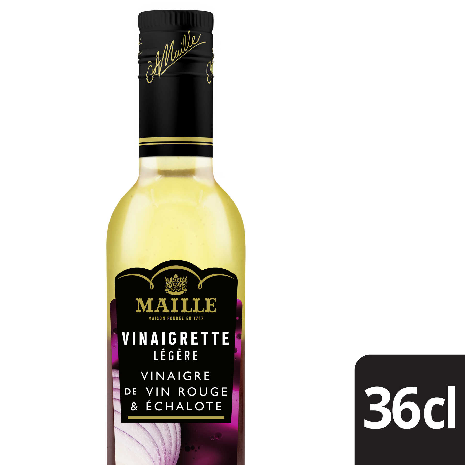 Maille - Vinaigrette Légère Vinaigre de Vin Rouge et Echalotes Pointe d'Oignon Rouge 36 cl