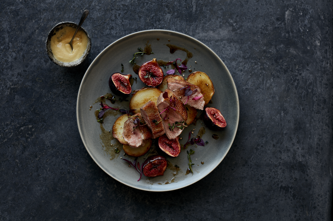 Seared Duck breast with figs and Balsamic vinegar image