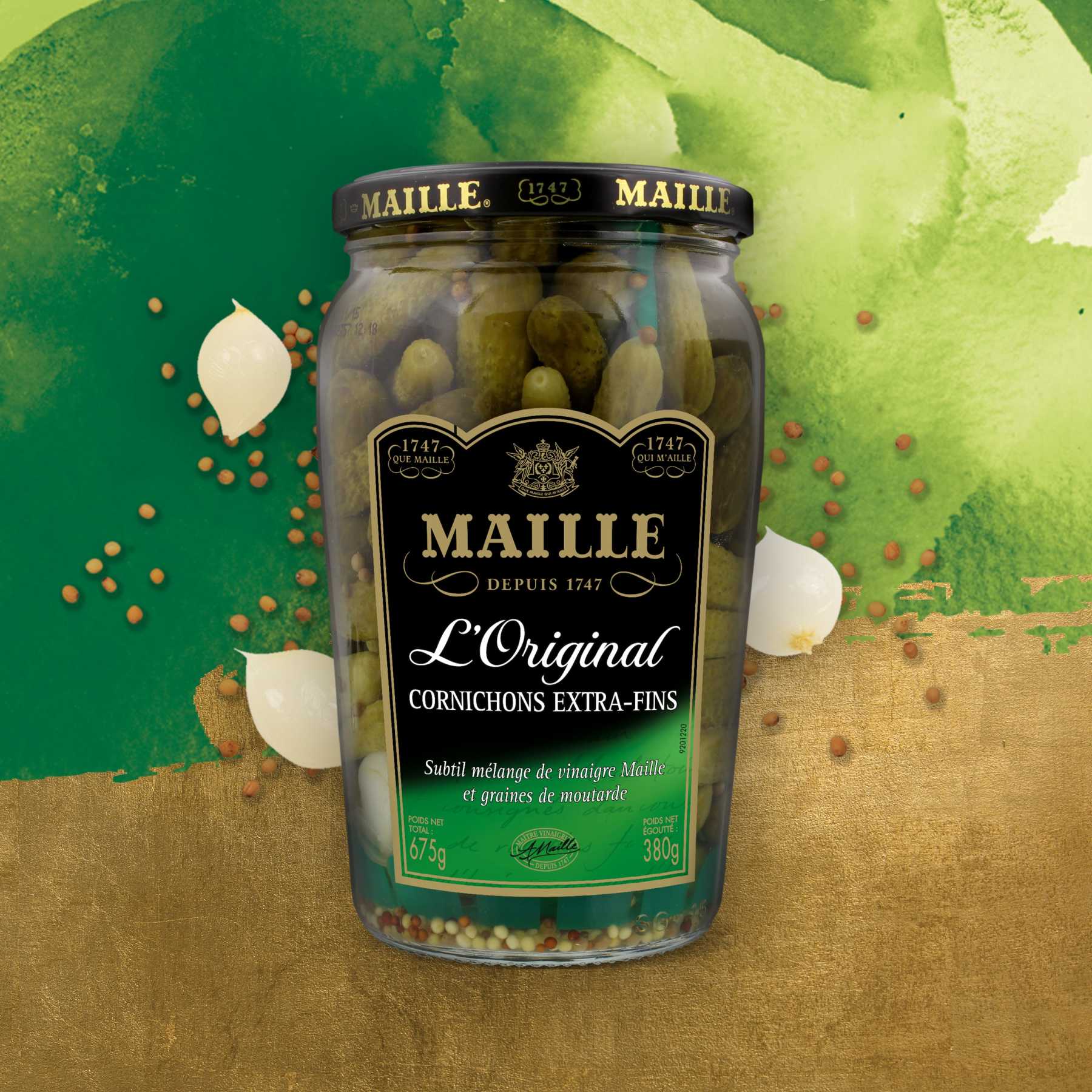 Maille - Cornichons Extra-Fins Bocal 380 g. new visual