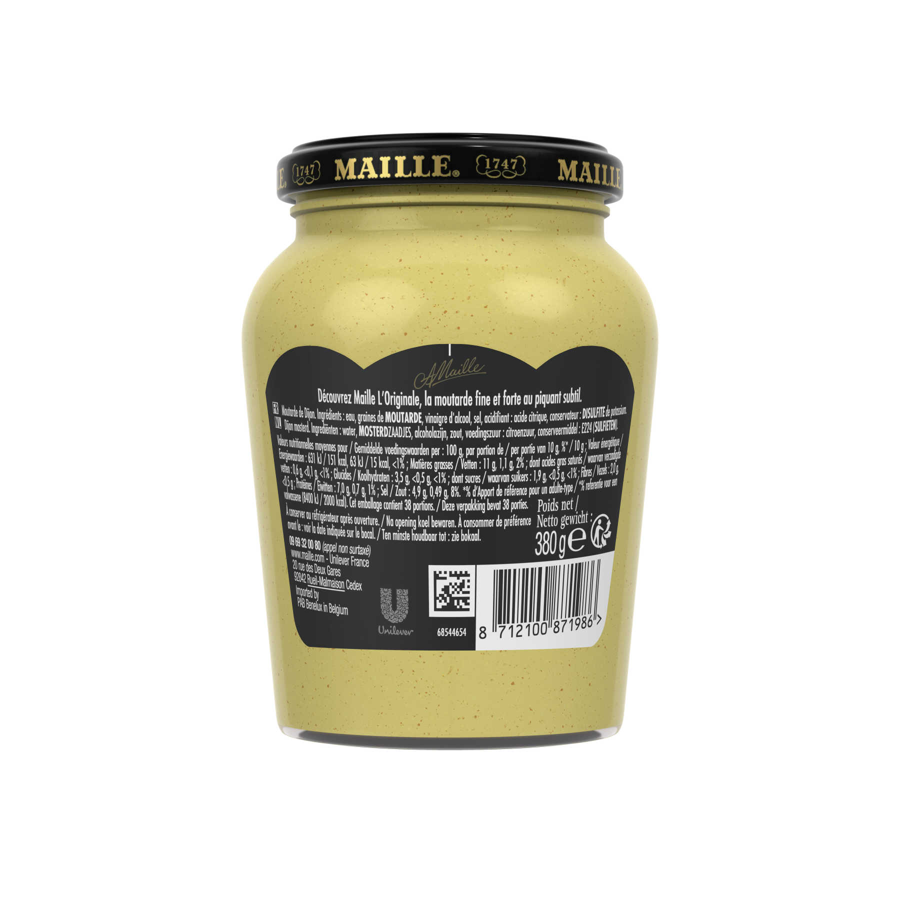 Maille - L'Originale Moutarde Fine De Dijon Bocal 380 g, backend