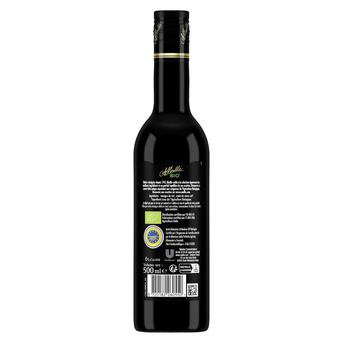 Maille Vinaigre Balsamique de Modène Bio, 500 ml back