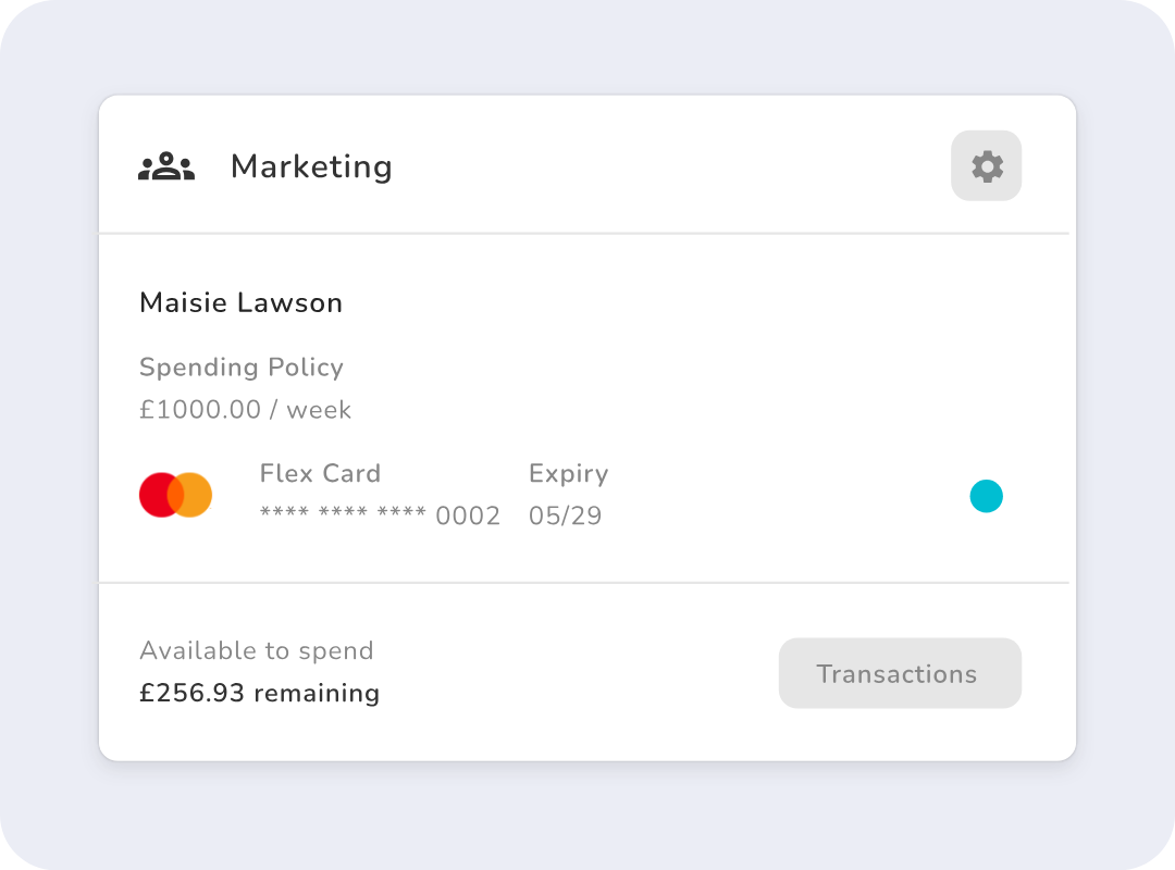 Expend card spending controls