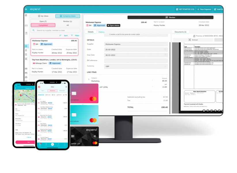 Expend's homepage shows you business expense management software with ...