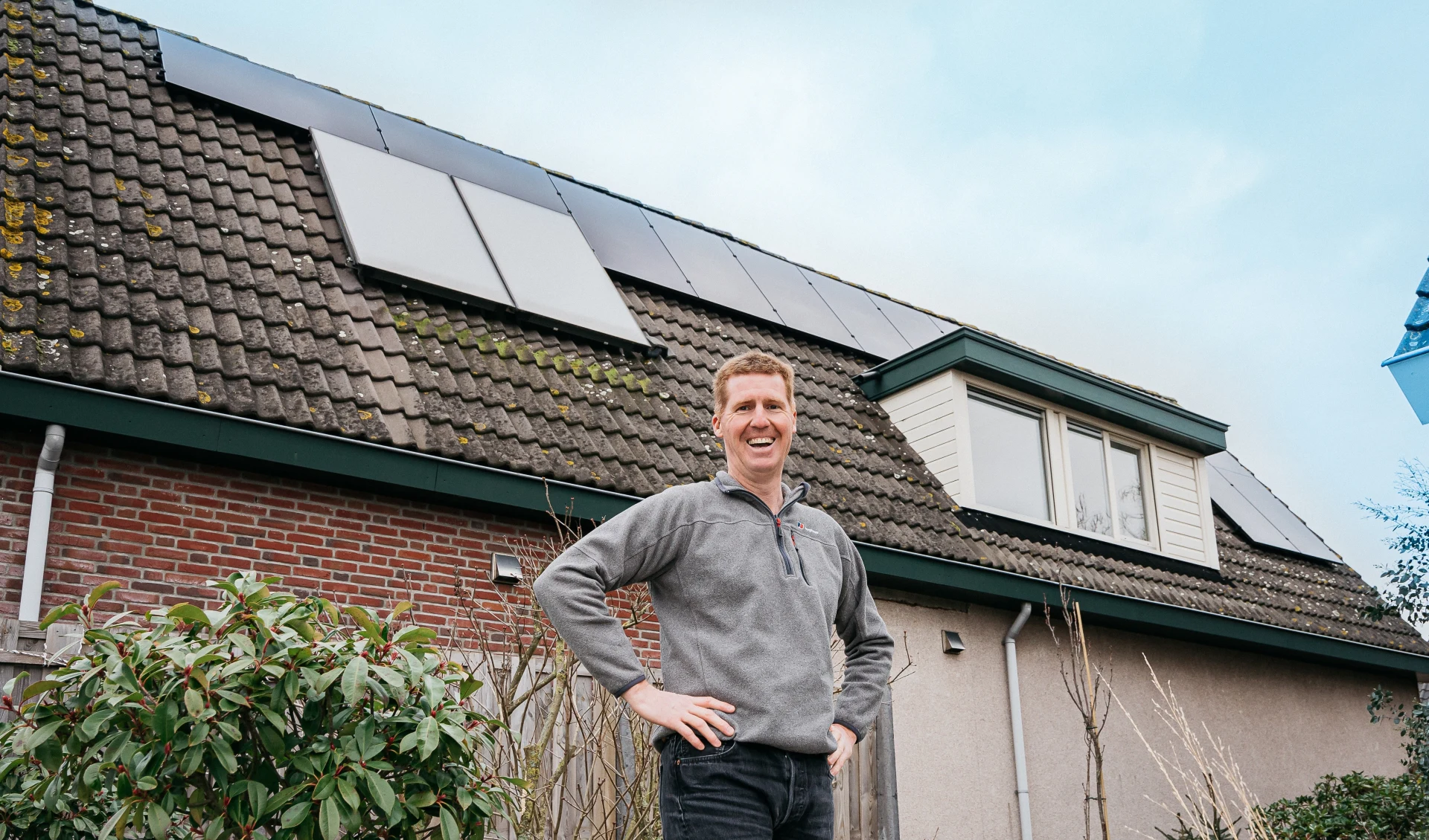 Dhr. Cuelenaere uit Woensdrecht met zonnepanelen en een zonneboiler