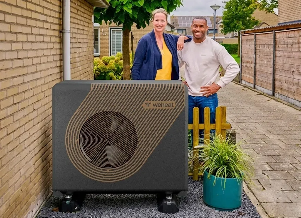 Weheat fotoshoot ai hero in rijtjes huis