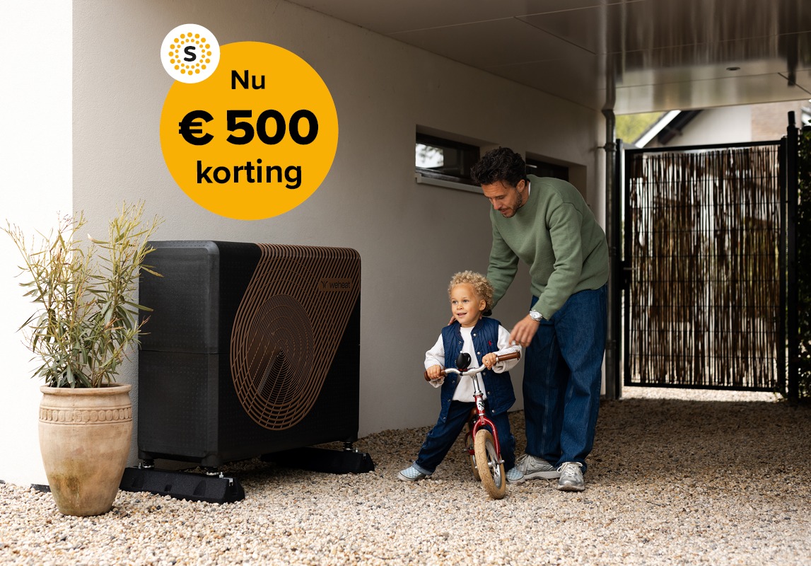 Hero afbeelding met korting weheat warmtepomp