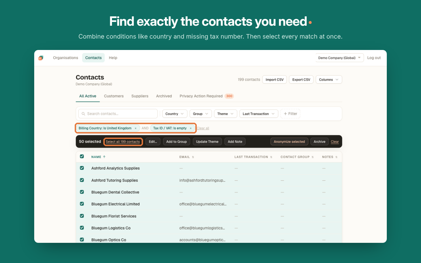 Screenshot 1 for app Bulk Contact Manager