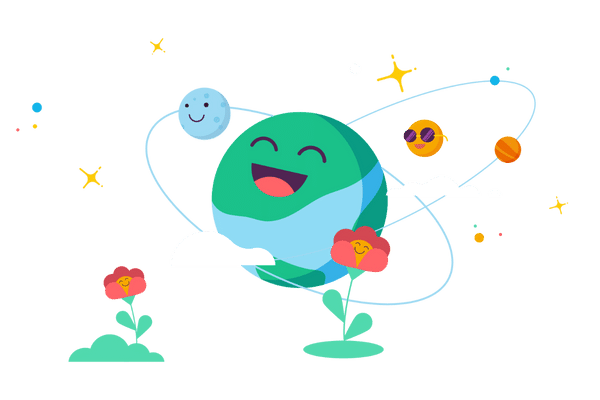 Illustration of a smiling earth