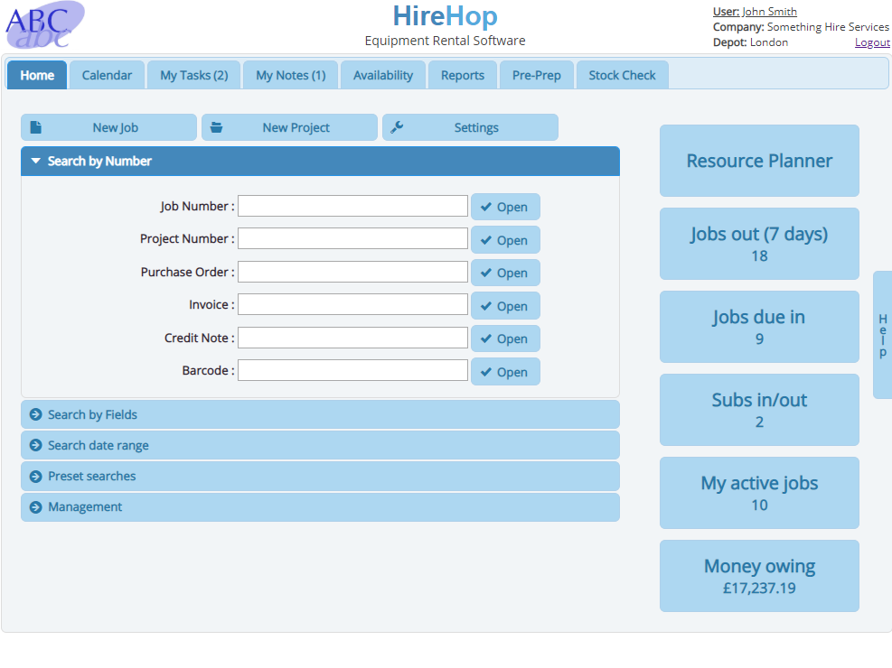 Screenshot 1 for app HireHop Equipment Rental Software