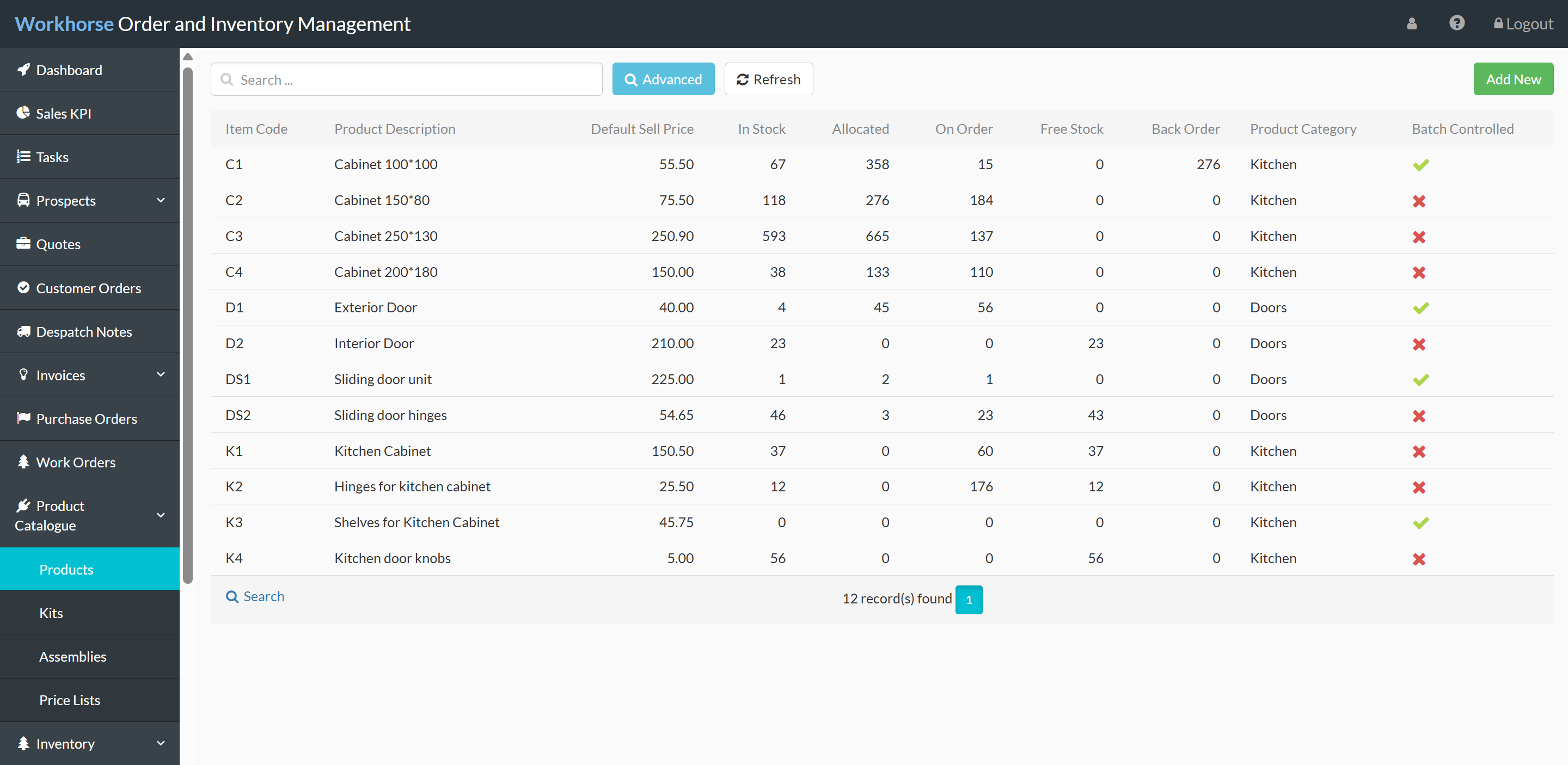Screenshot 1 for app Workhorse Order & Inventory Management