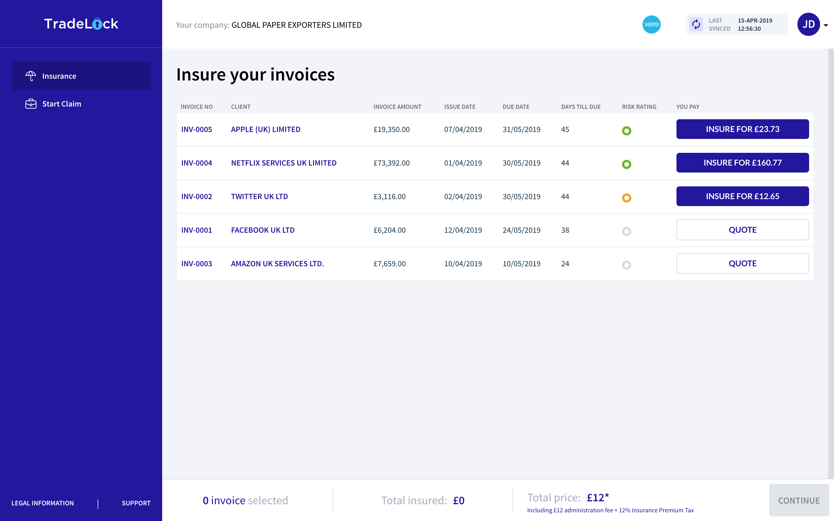 Screenshot 6 for app Tradelock Invoice Insurance