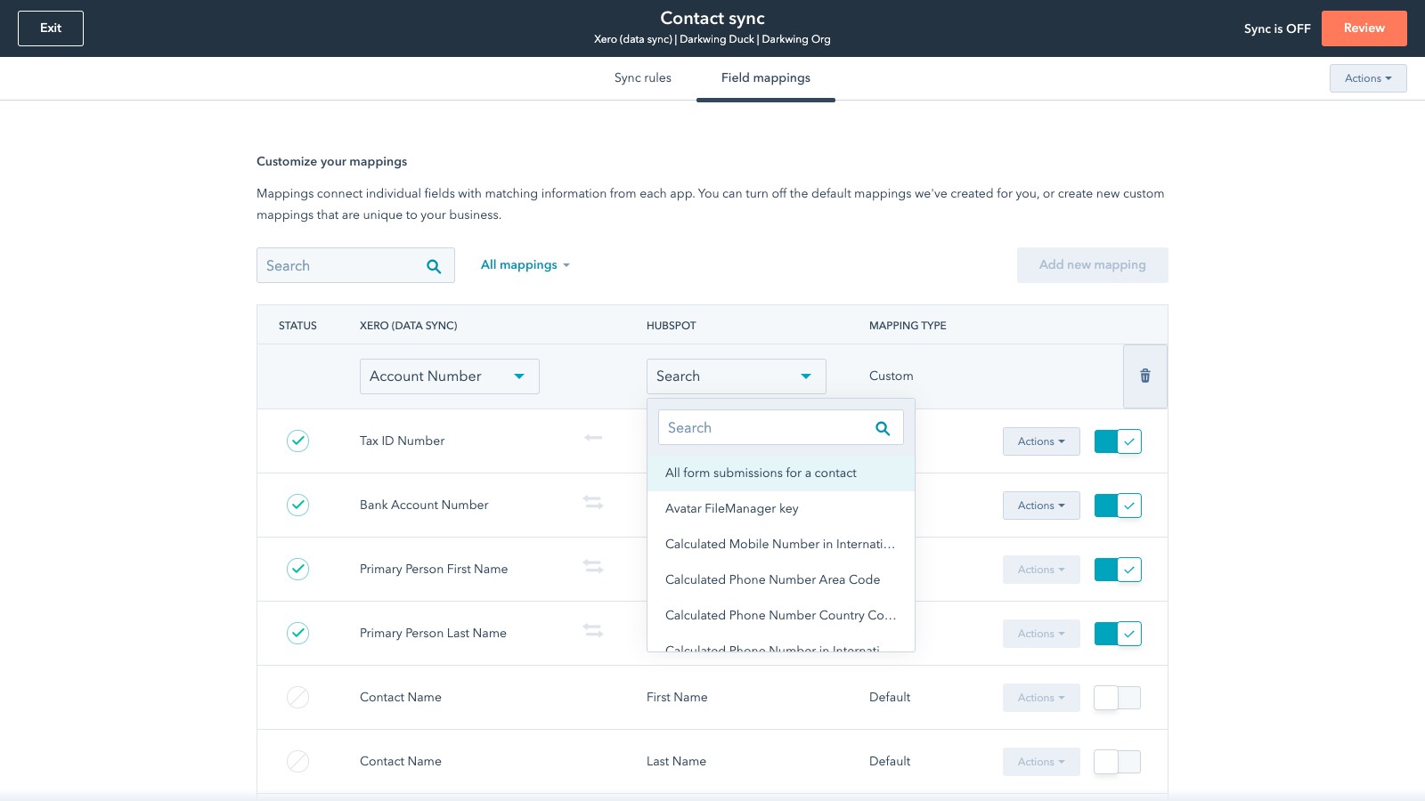 Screenshot 5 for app Data sync by HubSpot