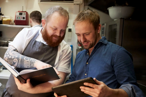 Xero customer, Dan Capper from The Old Hall Inn, in the kitchen