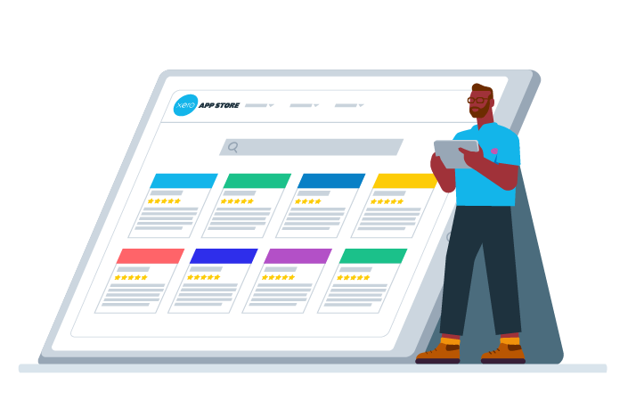 Man choosing apps from a Xero App Store collection