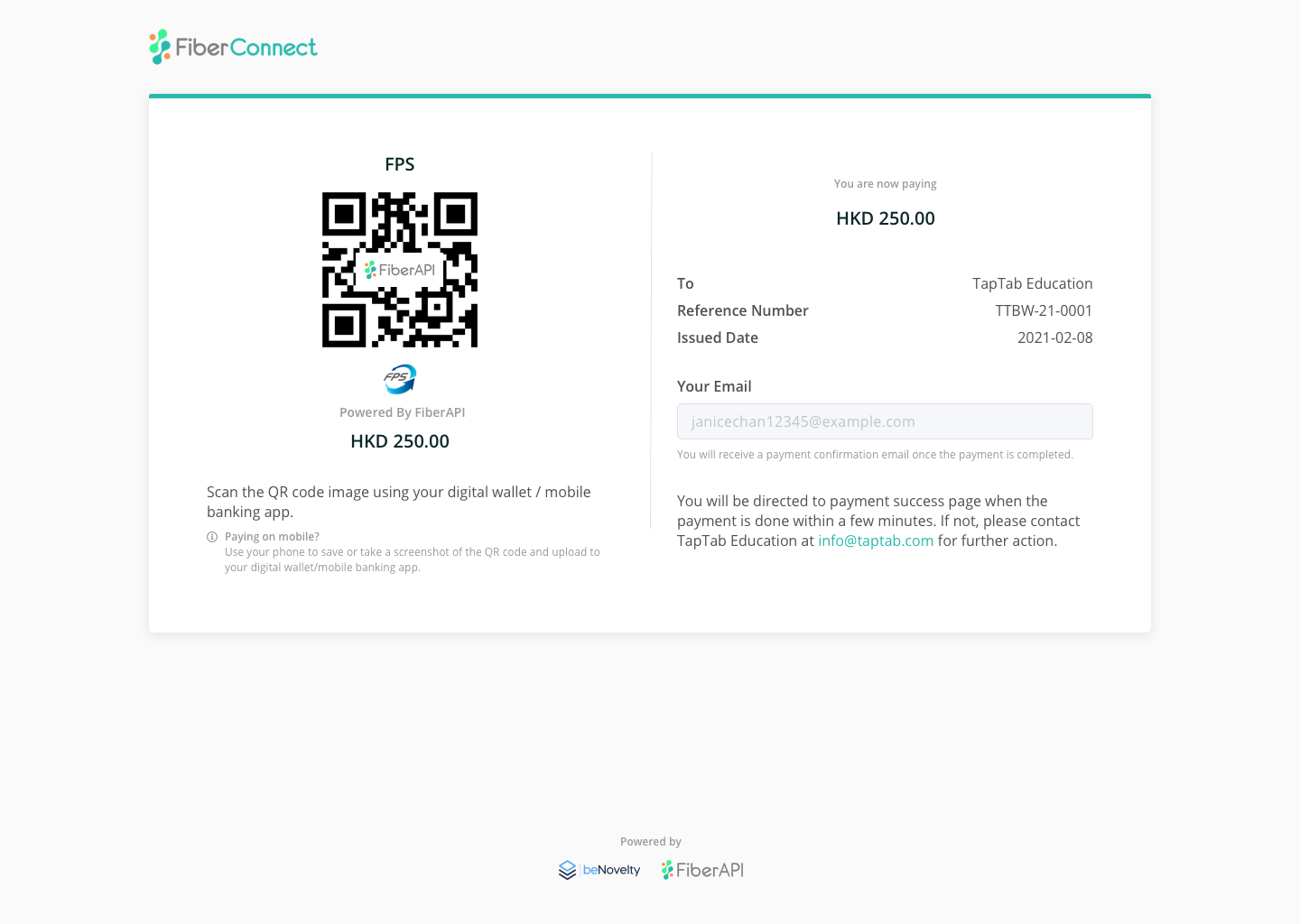 4  Fiber Payment Page showing FPS QR Code (DBS Logo & FPS Logo Needed)   Harris Chan