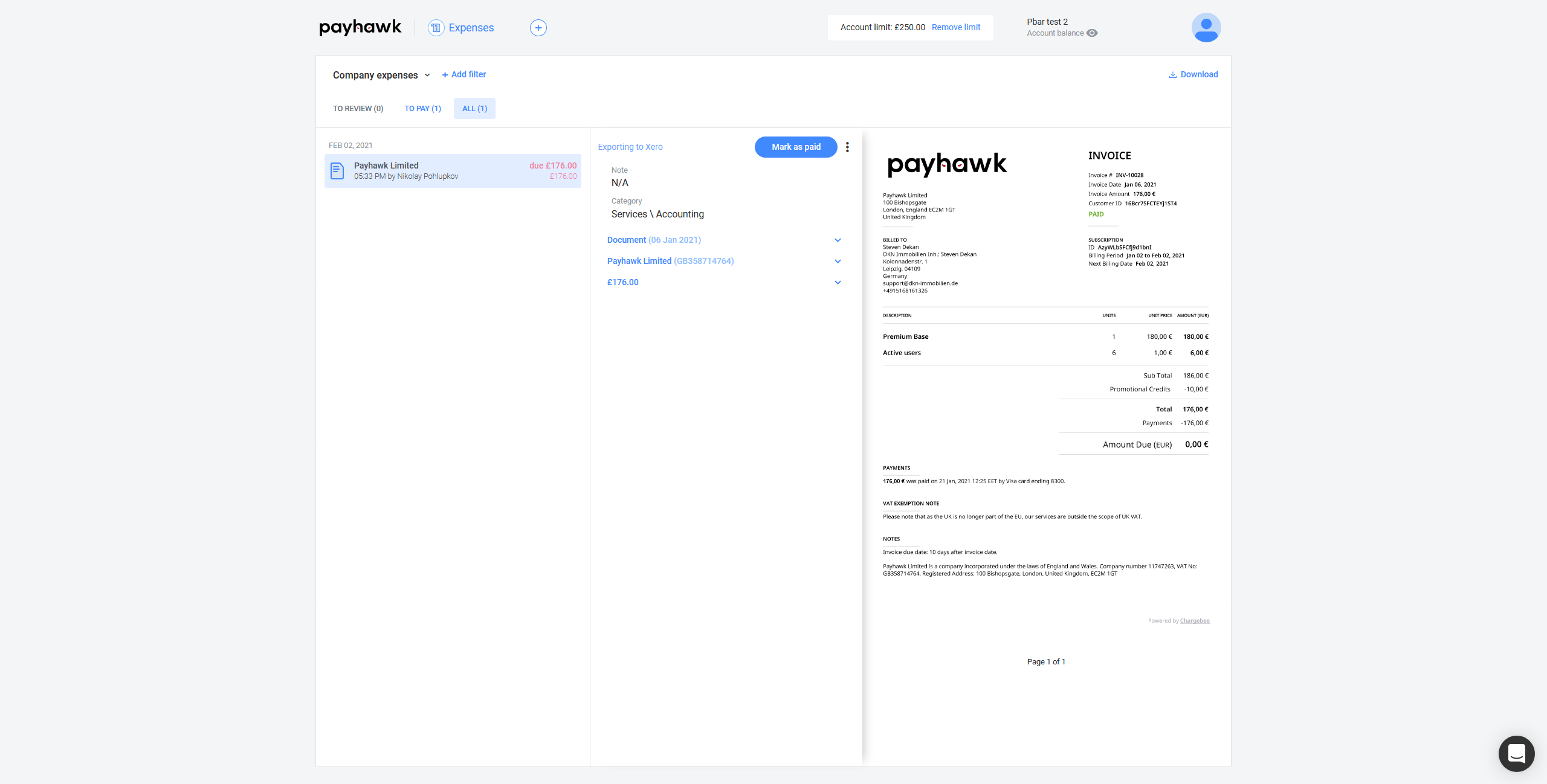 Screenshot 4 for app Payhawk