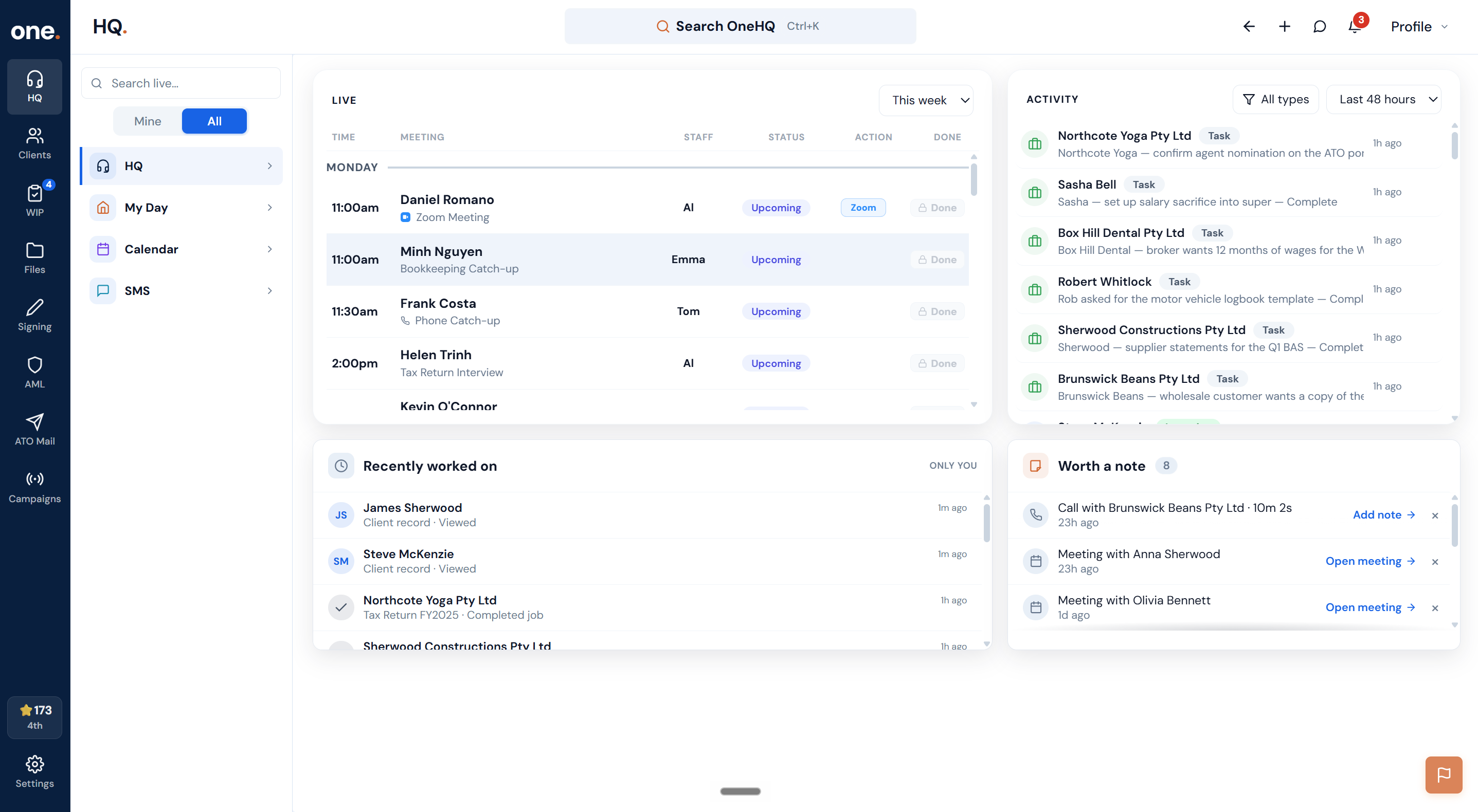Screenshot 1 for app OneHQ