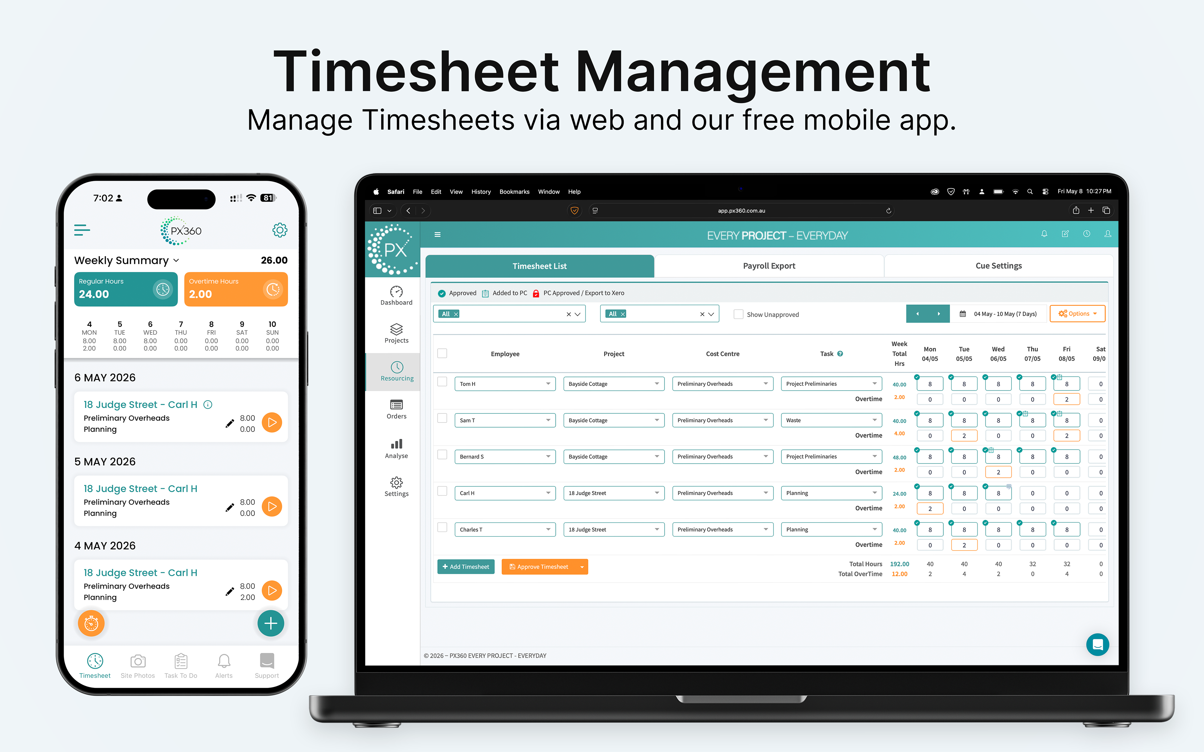 Screenshot 1 for app PX360 Project Manager