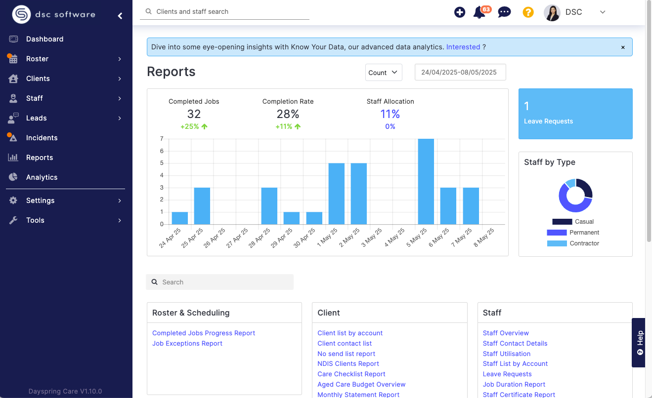 Screenshot 1 for app DayspringCare Software