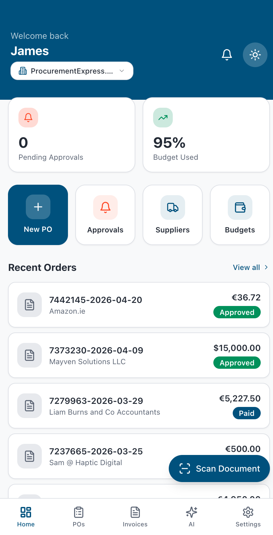 Screenshot 1 for app ProcurementExpress.com