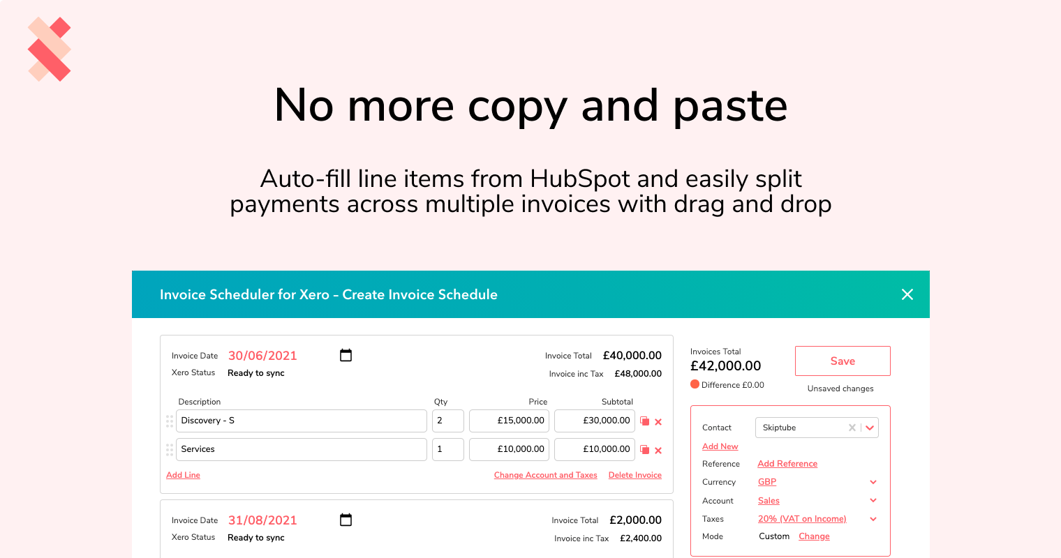 invoice scheduler for hubspot screenshot 2