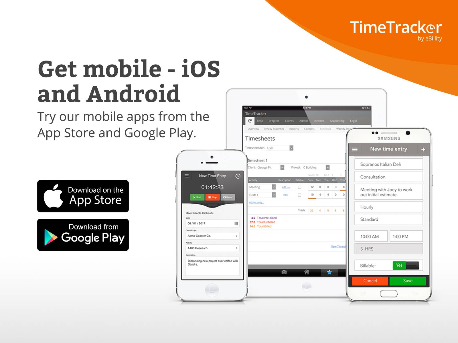 Screenshot 4 for app Time Tracker by eBillity