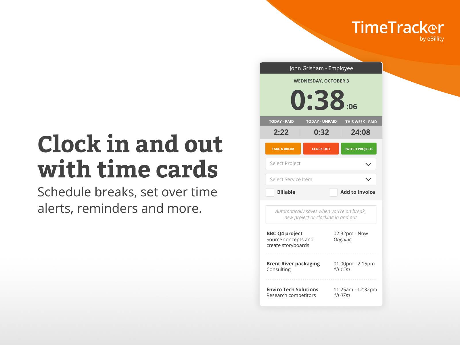Screenshot 5 for app Time Tracker by eBillity