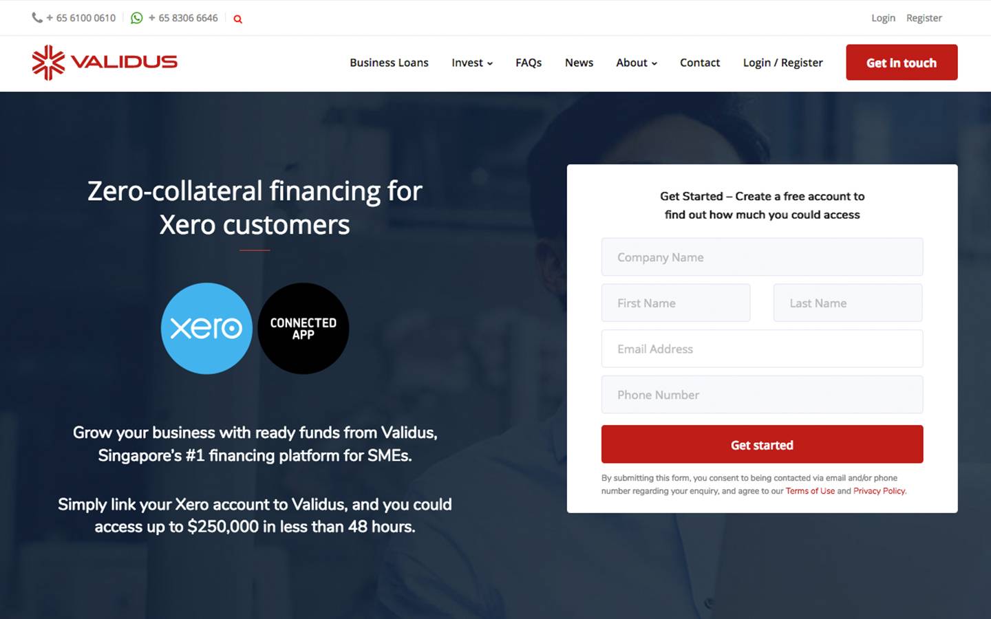 Screenshot 1 for app Validus (Business Financing)